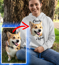 Load image into Gallery viewer, Custom Dog hoodie, Your Dog face hoodie, Cartoon face dog hoodie, Dog Mom Hoodie, Custom Hoodie
