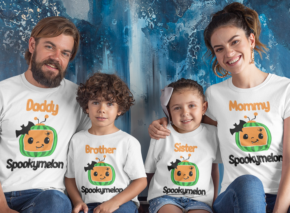 Custom Family Spookymelon Cocomelon T-shirt, Family T-shirts