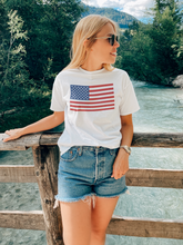 Load image into Gallery viewer, American flag USA flag t-shirt
